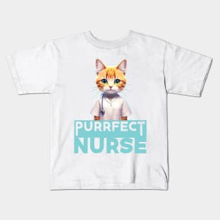 Just a Purrfect Nurse Cat Kids T-Shirt